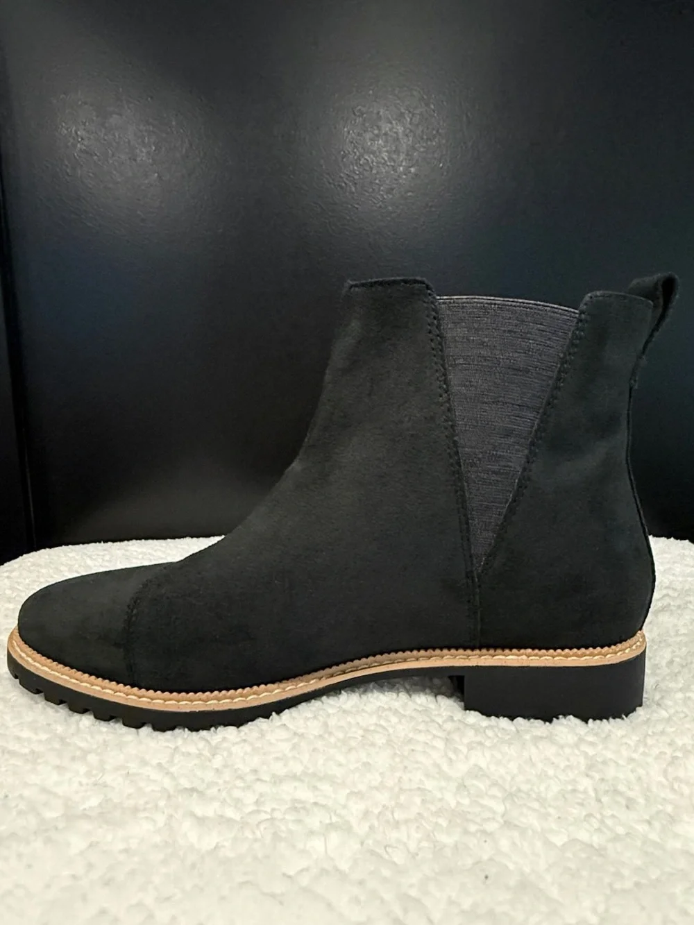 TOMS Black Suede Lug Sole Boots